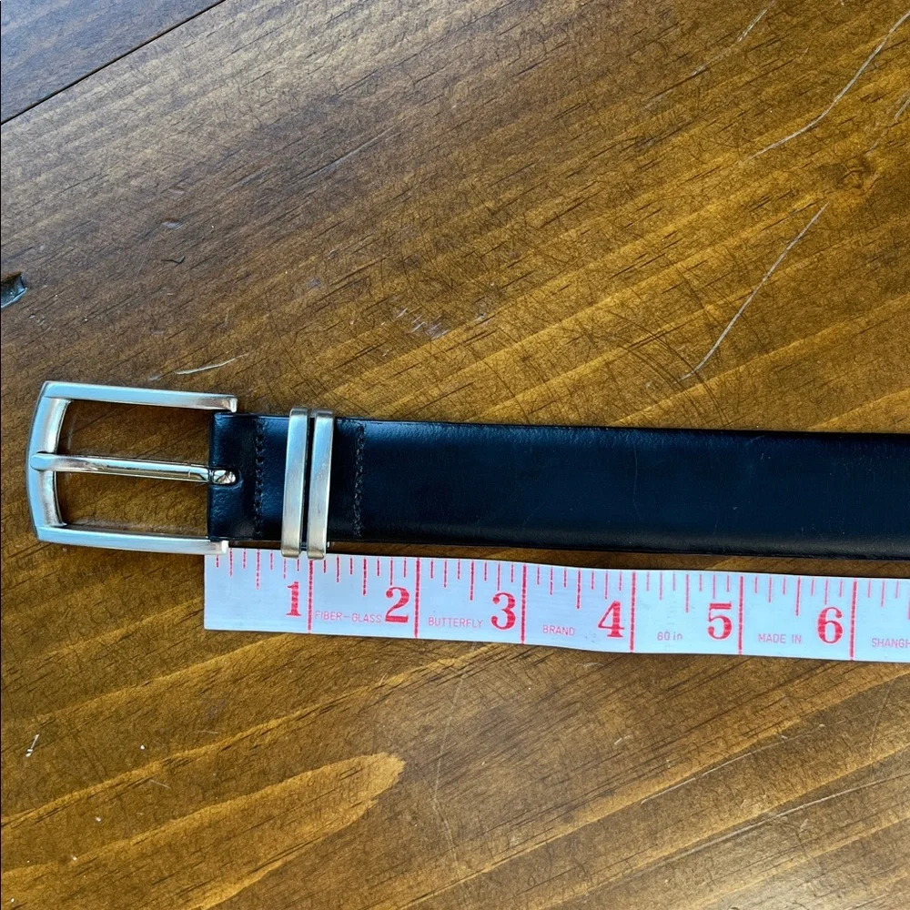 Eurometal Black Italian Leather Belt Sz 36/90
